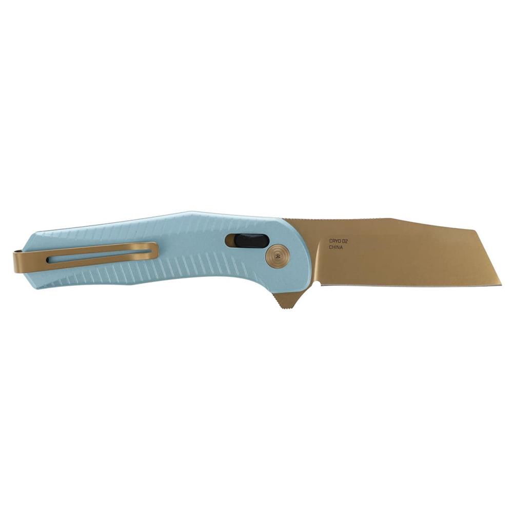 SOG Diverge XR Folding Knife 3" Sheepsfoot D2 Steel Gold and Light Blue