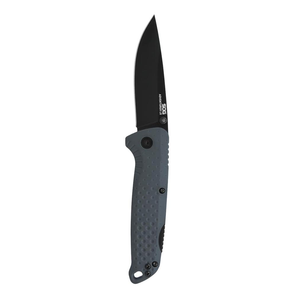 SOG Adventurer LB Lockback Folding Knife 3" Drop Point Blade Grey
