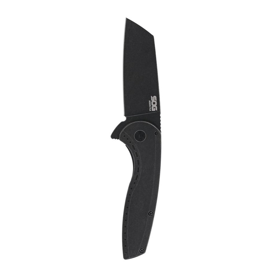 SOG Knives Aegis FLK 2.0 Folding Knife 3-1/4" Wharncliffe Blade Black Frame Lock
