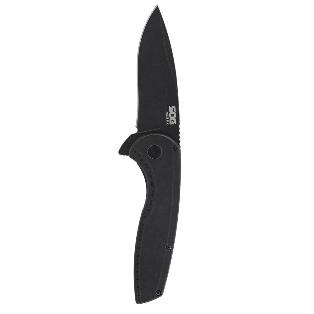 SOG Aegis FLK 2.0 Folding Knife 3.25" Drop Point Blade Black