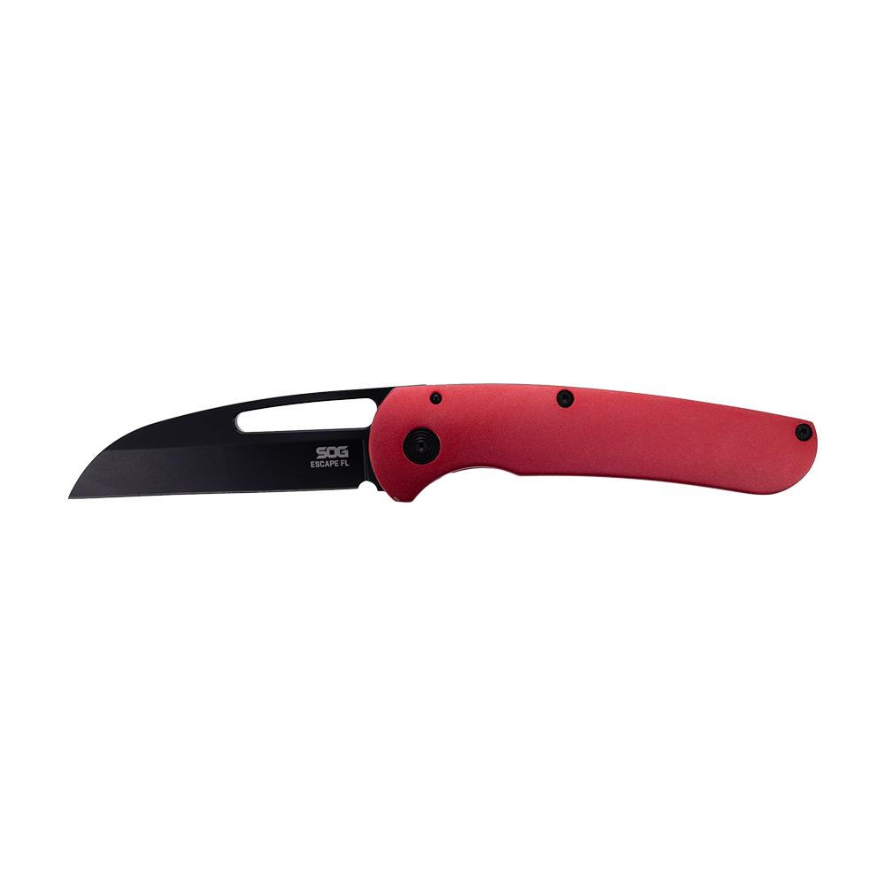 SOG Escape FL Folding Knife 3 Inch Sheepsfoot Blade Red Black