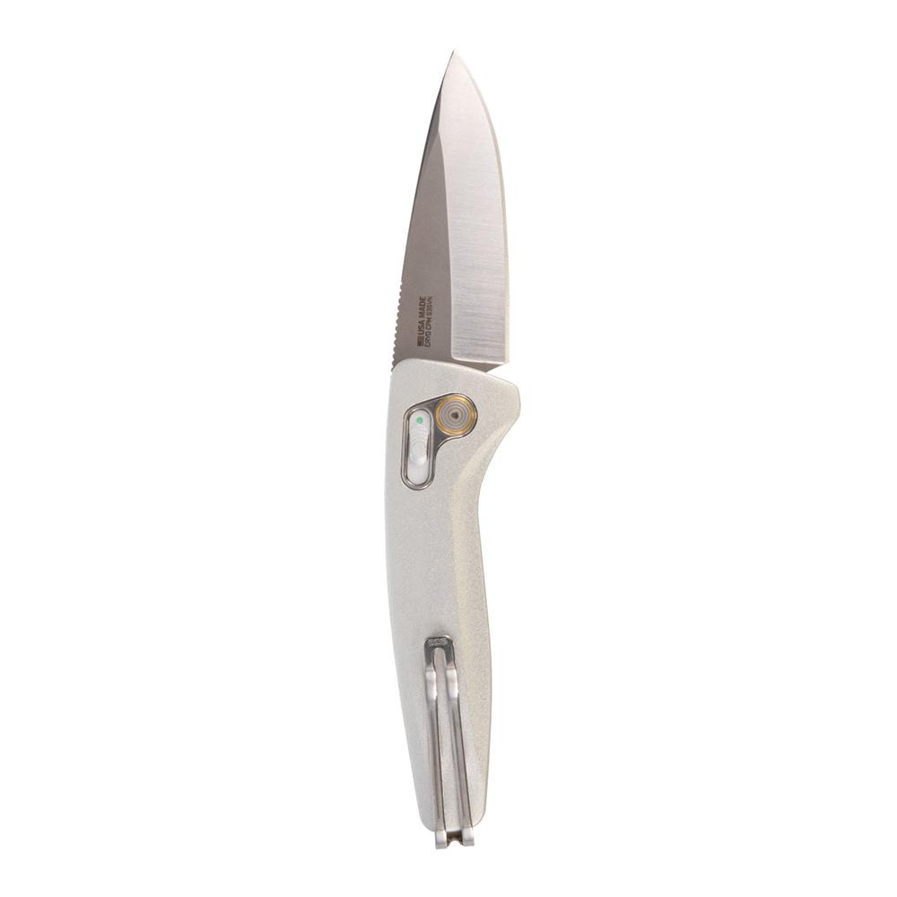 SOG Knives One-Zero AU Folding Knife 3-1/10" Drop Point Blade Silver Chrome
