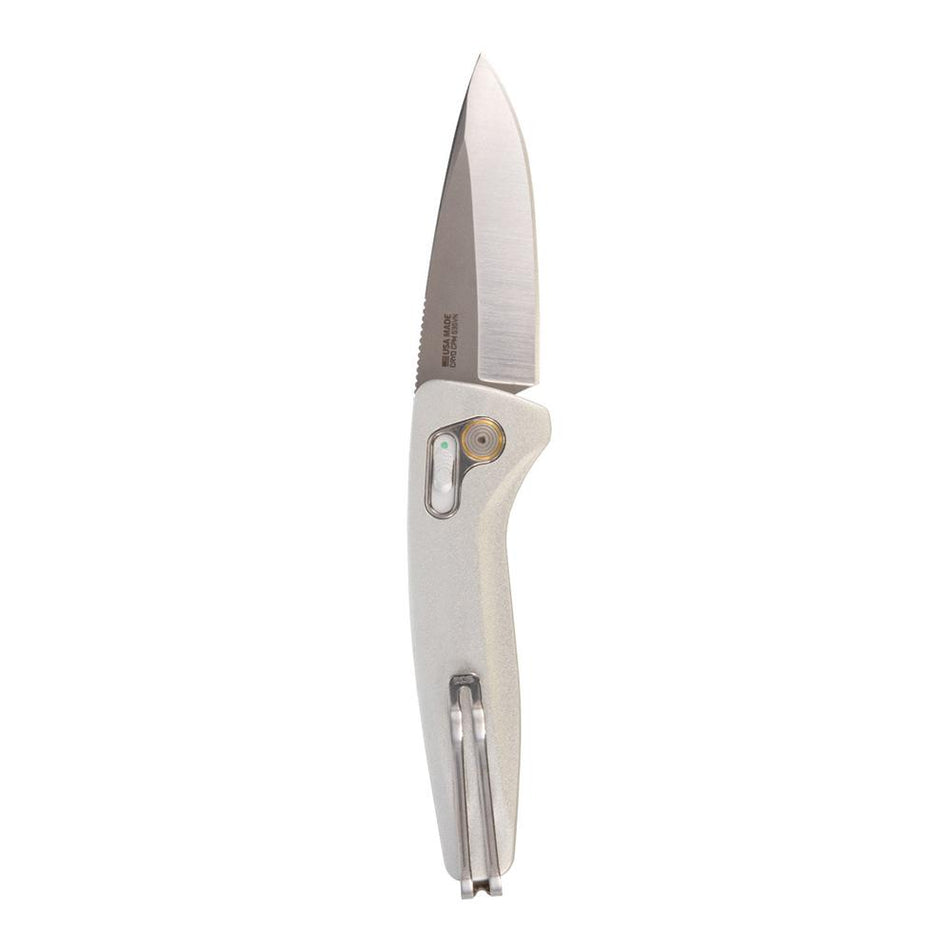 SOG Knives One-Zero AU Folding Knife 3-1/10" Drop Point Blade Silver Chrome