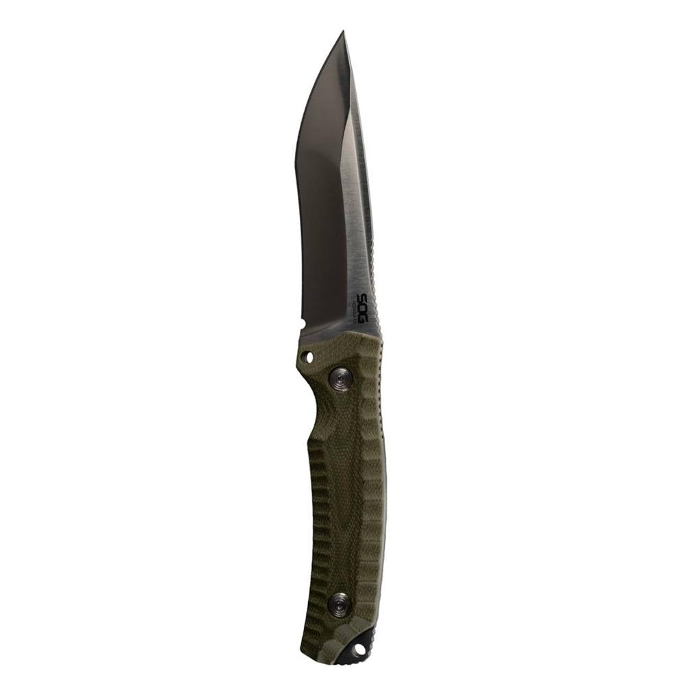 SOG Hidaka FX Fixed Blade Knife - 4.8" Drop Point, Green