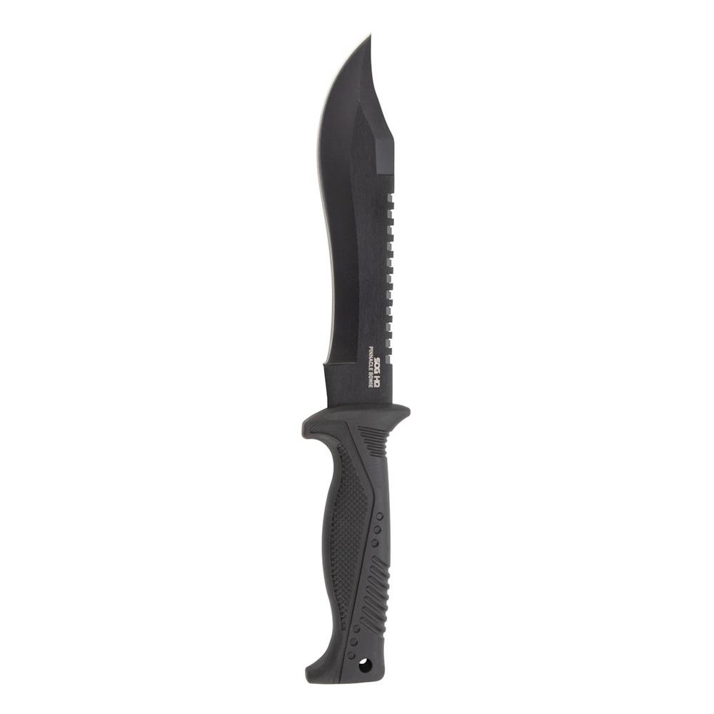 SOG Pinnacle Bowie Fixed Blade Knife - 7.5" Clip Point Black