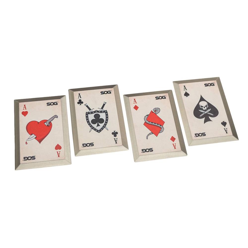 SOG Throwing Death Cards Fixed Blade Throwing Knives with Nylon Sheath