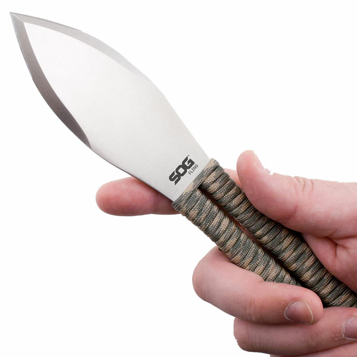 SOG Fling Throwing Knife Set 2.8" Blade Paracord Wrapped Green Tan 3-Pack