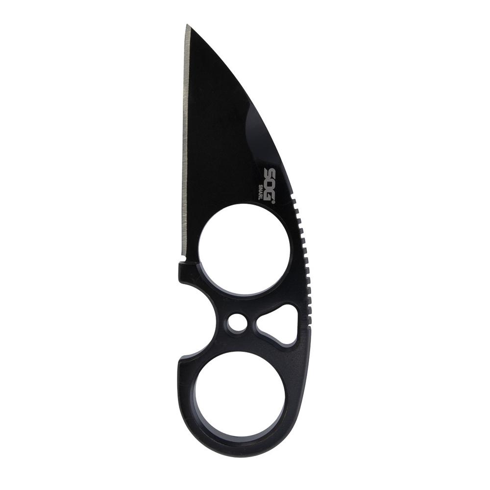 SOG Snarl Blackout Fixed Blade Neck Knife 2.3" Sheepsfoot Black