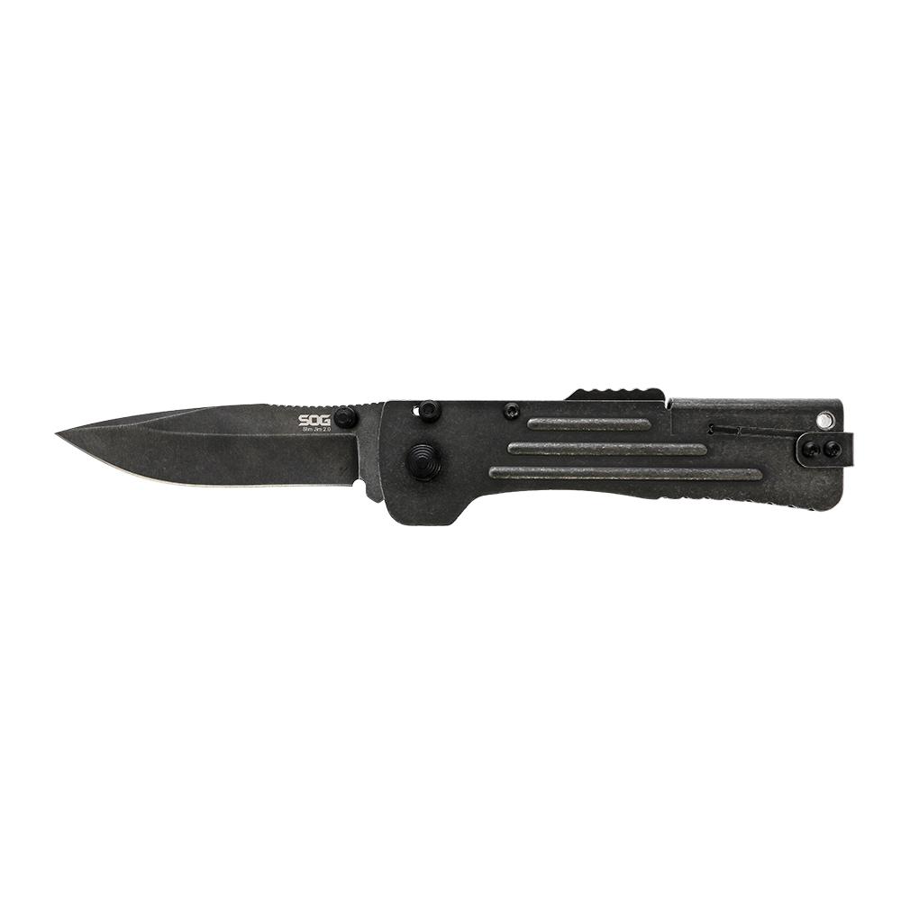 SOG Slim Jim 2.0 Assisted Folding Knife 3.18" Clip Point Cryo AUS-8 Blade Black