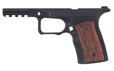 Sharps Bros. Aluminum/Wood Grip Module for Ruger RXM, 7075 Aluminum Frame, Anodized Black, Brazilian Cherry Grips SBGM25