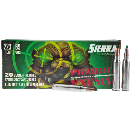 Sierra A717009 Prairie Enemy Sierra BlitzKing  69 Grain .223 Remington