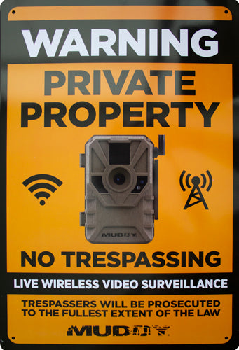 Muddy Live Wireless Video Surveillance Sign 8"x12"