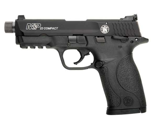 Smith & Wesson 10199 M&P Compact 22 LR 3.50" Threaded Barrel 10+1, Black Polymer Frame With Picatinny Acc. Rail, Black Armornite Aluminum Slide, Ambidextrous Manual Safety