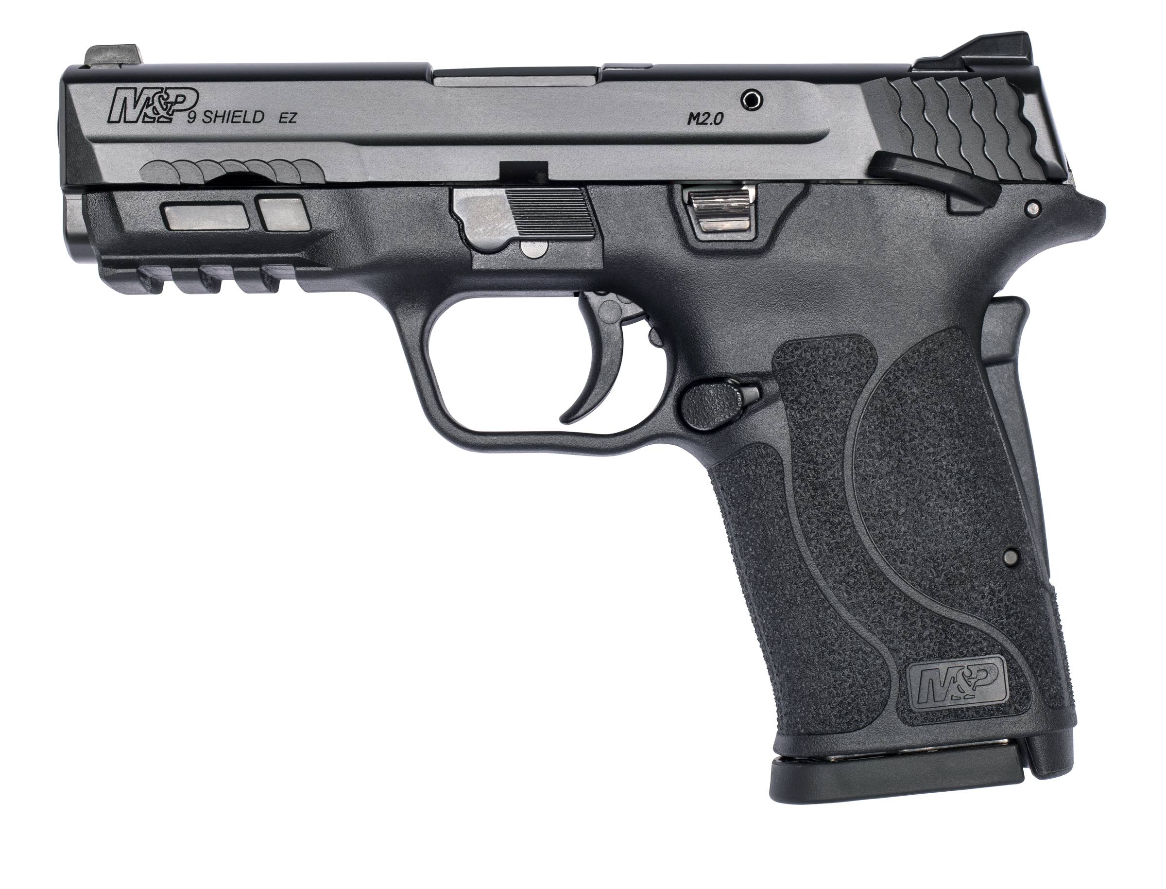 Smith & Wesson 12436 M&P Shield EZ M2.0 Compact Slim 9mm Luger 8+1 3.67" Black Armornite Barrel & Serrated Slide, Matte Black Polymer Frame w/Picatinny Rail Black Polymer Grips Right Hand