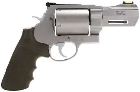 Smith & Wesson 170350 PC Model 460 XVR X-Large 460 S&W Mag 5 Shot 3.50" Stainless Steel Barrel, Stainless Cylinder, Matte Silver Stainless Steel Frame, Black Finger Grooved Grip, Teardrop Hammer