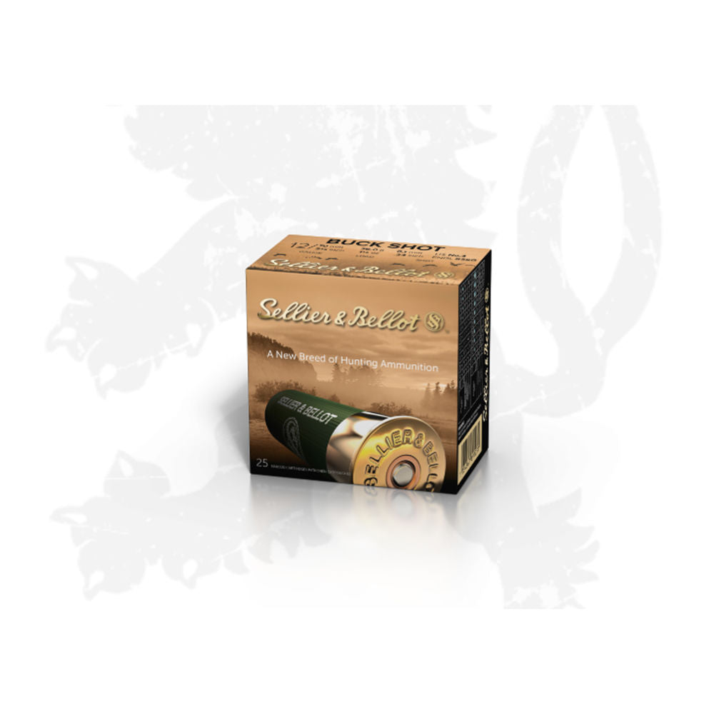 Sellier and Bellot SB Buck Shot Hunting 27 Pellets 12 Gauge 2.75 in / 2.75 in #4 Buck 1-1/4 oz