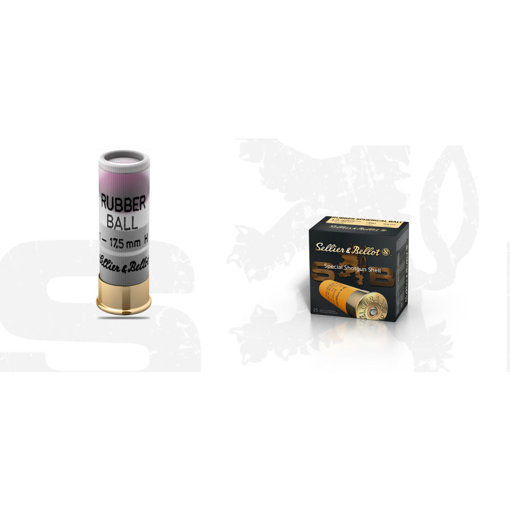 Sellier and Bellot Rubber Spherical Rubber Ball 1 BALL 12 Gauge 2.75 in / 2.75 in Less Lethal 1/8 oz