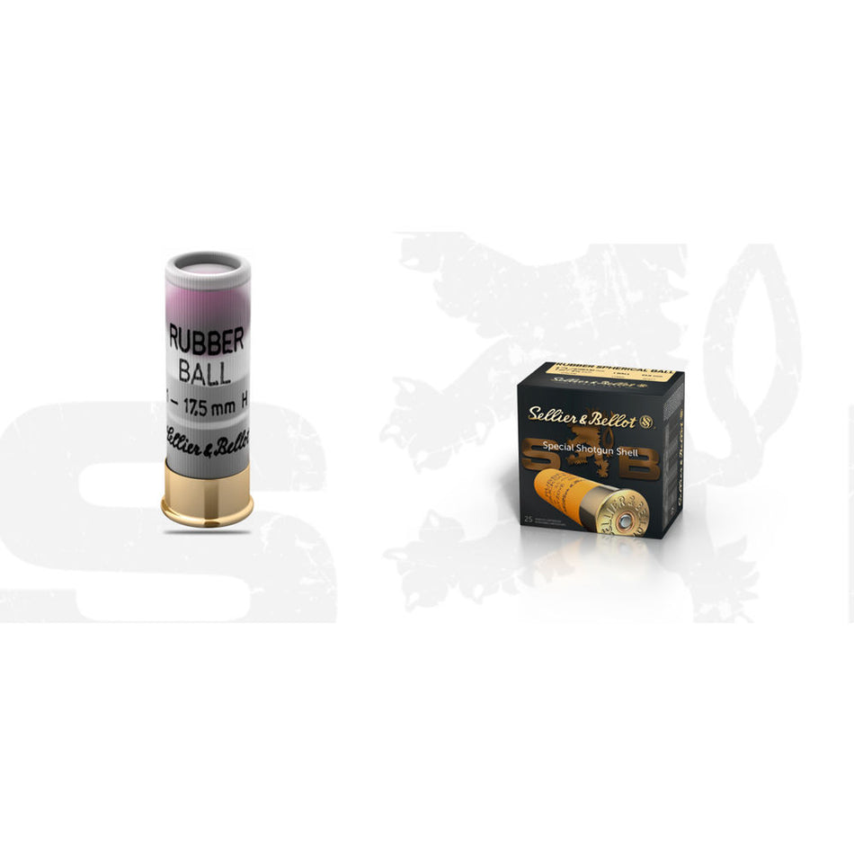 Sellier and Bellot Rubber Spherical Rubber Ball 1 BALL 12 Gauge 2.75 in / 2.75 in Less Lethal 1/8 oz