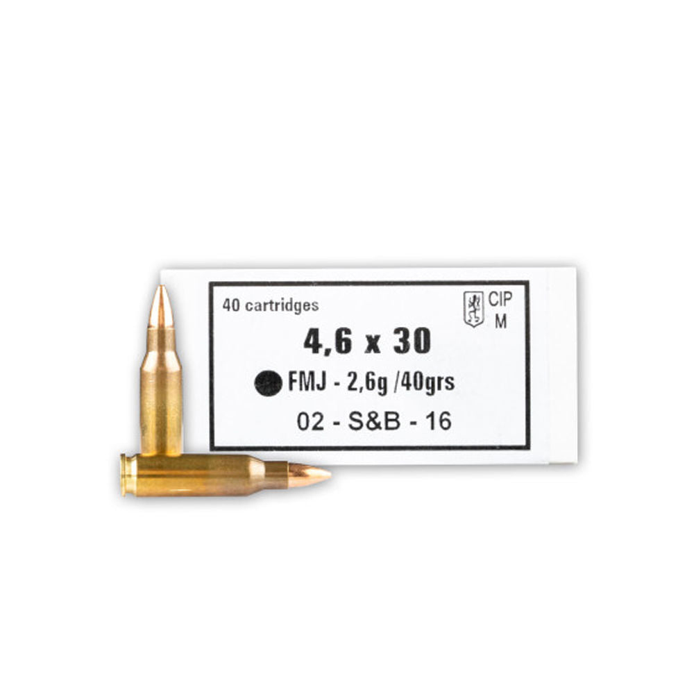 Sellier and Bellot Handgun 4.6X30mm HK 40 gr FMJ ammo