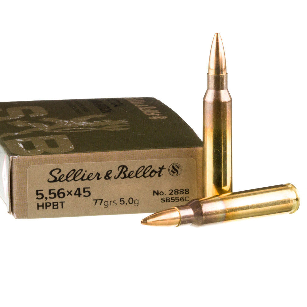 Sellier and Bellot Tactical 5.56x45mm NATO 77 gr BTHP ammo