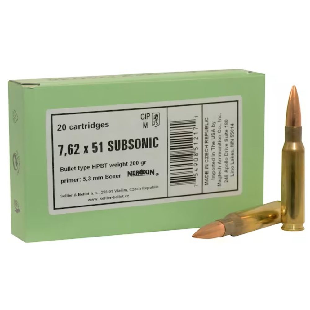 Sellier and Bellot Match .308 Win / 7.62x51mm 200 gr BTHP ammo