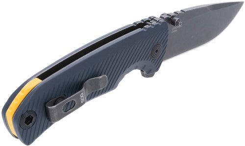 SOG Tellus ATK Spring-Assisted Folding Knife 3.24" Blade Squid Ink/Yellow