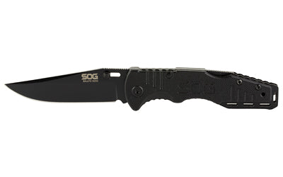 SOG Salute Folding Knife, 3.1" Clip Point Blade, G10 Handle, 8Cr13MoV Steel, Hardcased Black SOG-FF1101-CP