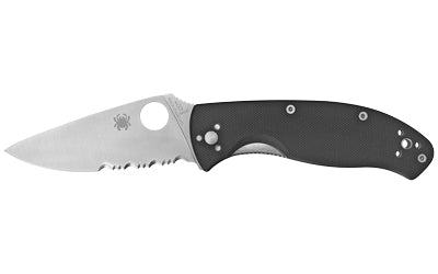 Spyderco Tenacious Folding Knife 3.39" 8Cr13MoV Steel Combo Edge Satin Finish Black G-10 Handle C122GPS