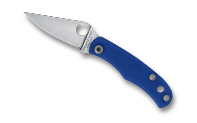 Spyderco Bug Folding Knife 1.27" Drop Point 12C27 Steel Slipjoint Blue G-10 Handle C133GBLP