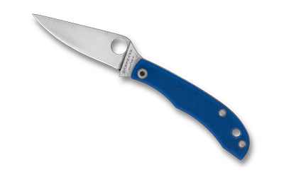 Spyderco Honeybee Folding Knife, 1.68" Drop Point Blade, 12C27 Steel, Blue G-10 Handle C137GBLP