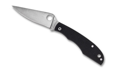 Spyderco Grasshopper Folding Knife 2.3" Drop Point 12C27 Steel Slipjoint Black G-10 Handle C138GBKP