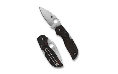 Spyderco Chaparral Folding Knife 2.8" Drop Point CTS XHP Steel Back Lock Red Fatcarbon Carbon Fiber Handle C152CFRDP