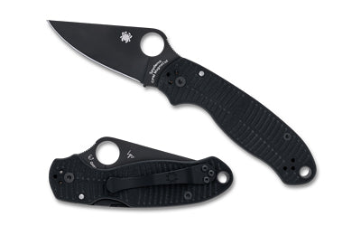 Spyderco Para 3 Salt Folding Knife 2.93" Drop Point CPM MagnaCut Blade DLC Finish Black G-10 Handle Compression Lock C223GMCBKP