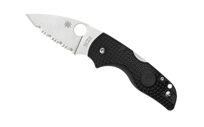 Spyderco Lil Native Lightweight Folding Knife, SpyderEdge Serrated, Black FRN Handle, CTS BD1N Steel, 2.43" Blade C230SBK