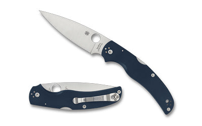 Spyderco Native Chief Folding Knife, 4.08" Drop Point Blade, CPM SPY27 Steel, Blue G-10 Handle, Back Lock C244GPCBL