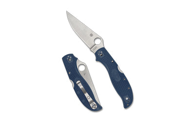Spyderco Stretch 2 XL Folding Knife, 3.99" CPM SPY27 Clip Point Blade, Blue FRN Handle C258PCBL