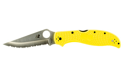 Spyderco Stretch 2 Lightweight Salt Folding Knife, SpyderEdge, Yellow FRN Handle, H-2 Steel, 3.95" Blade C258SYL
