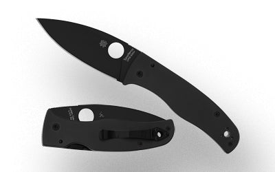 Spyderco Bodacious All-Black Serrated Folding Knife, 3.66" DLC CPM-S30V Blade, Black G-10 C263GSBK