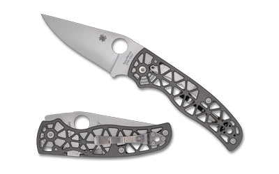 Spyderco Edgerati Folding Knife, 3.57" CPM-S30V Clip Point Blade, Gray Aluminum Handle C266ALP
