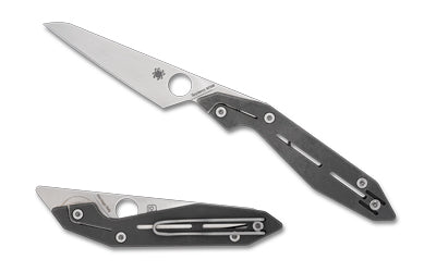 Spyderco NAND Folding Knife, 3.19" Wharncliffe Blade, M398 Steel, Gray Titanium Handle C270TIP