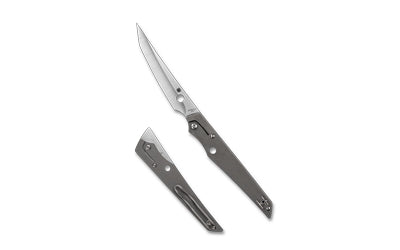 Spyderco Cobol Folding Knife 3.63" Tanto Blade Bohler M390 Steel Satin Finish Gray Titanium Handle SlipIt Lock C273TIP