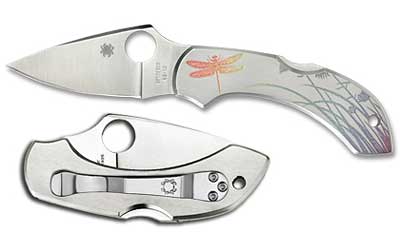 Spyderco Dragonfly Folding Knife 2.313" Plain Edge VG-10 Stainless Dragonfly Etching C28PT