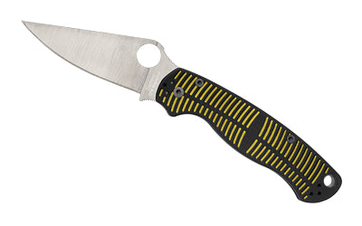 Spyderco Para Military 2 Salt Folding Knife, Plain Edge, Black and Yellow G10 Handle, CPM MagnaCut, 3.45" Blade C81GBKYLMCP2
