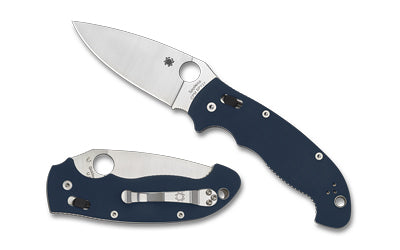 Spyderco Manix 2 XL Folding Knife 3.85" Drop Point CPM SPY27 Blade Ball Bearing Lock Blue G-10 Handle C95GPCBL2
