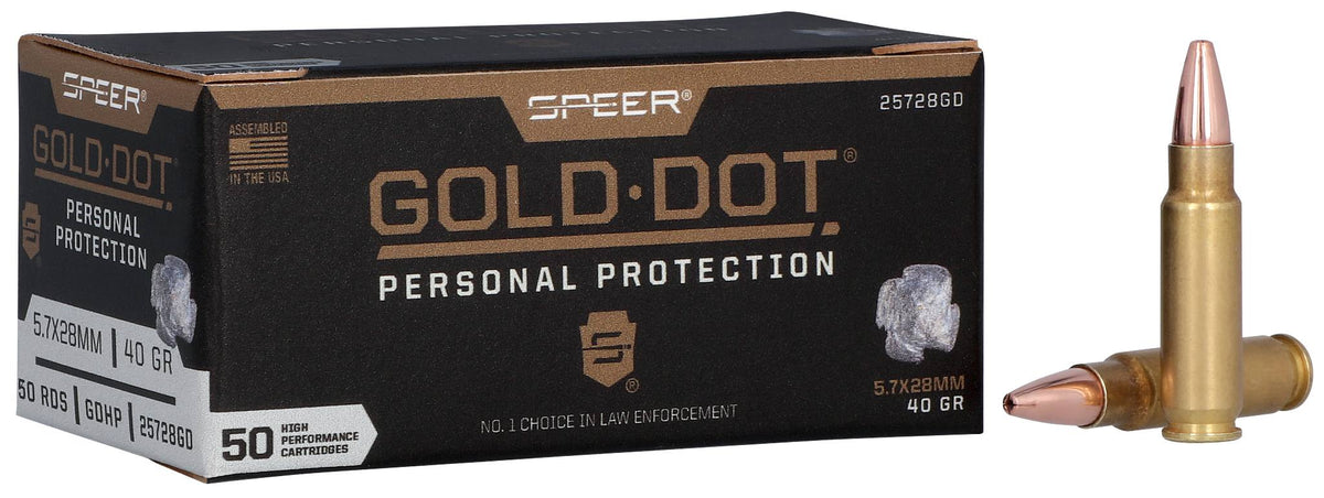 Speer Ammo Gold Dot 5.7x28mm 40gr Hollow Point (HP) Ammo