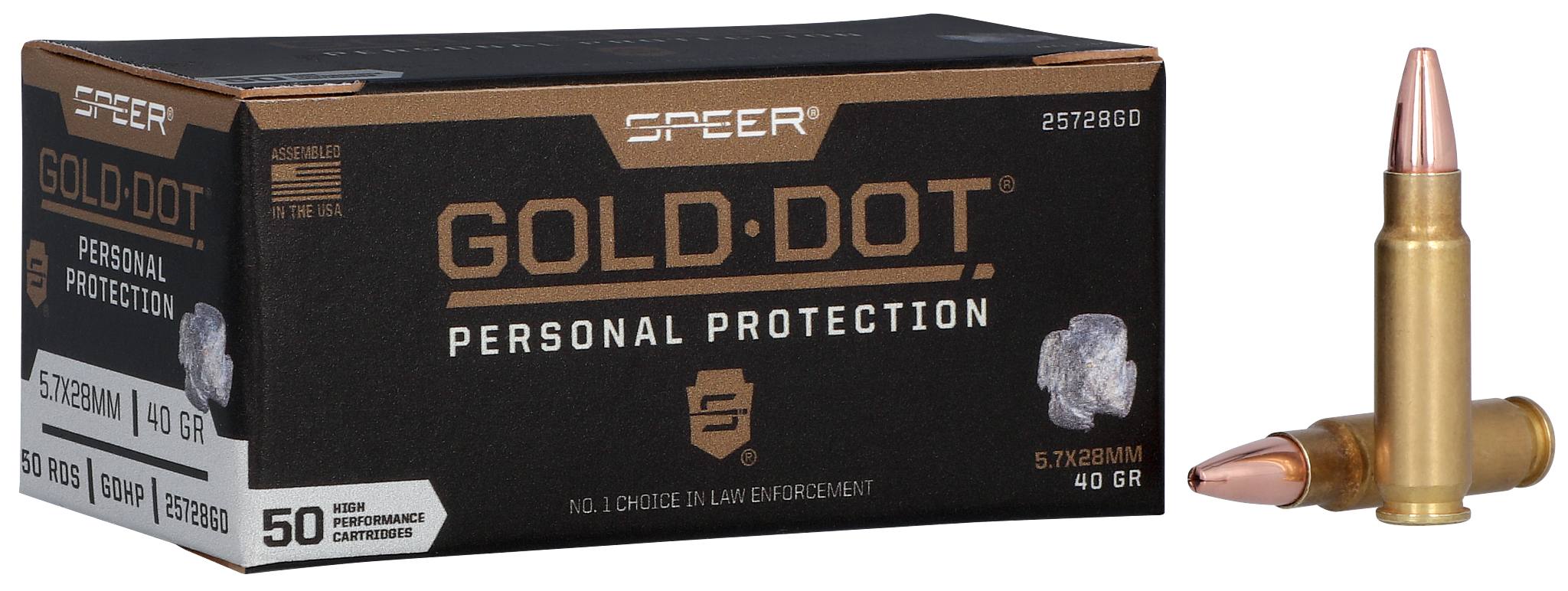 Speer Ammo Gold Dot 5.7x28mm 40gr Hollow Point (HP) Ammo