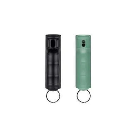 Sabre Flip Top Pepper Gel Security Spray with Snap Clip Black and Sage Green 2-Pack