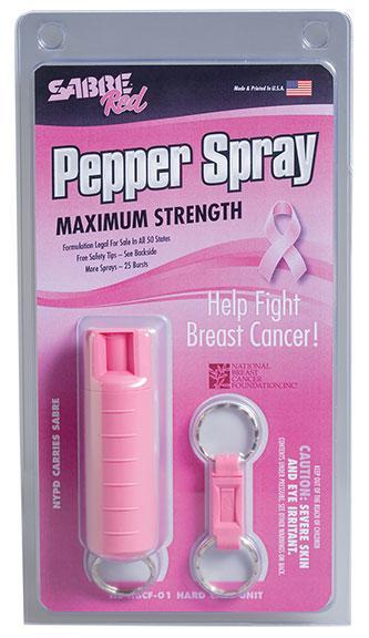 Sabre Self Defense Pocket Keychain Pepper Spray .54oz Pink 8-10ft