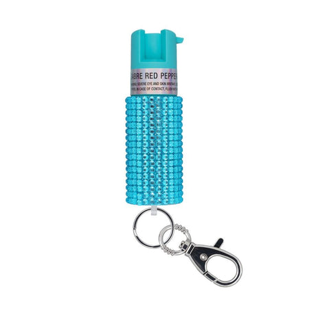 Sabre Jeweled Pepper Spray with Snap Clip Key Ring Teal