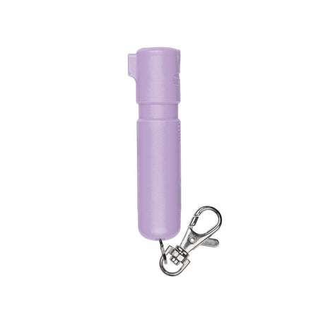 Sabre Mighty Discreet Pepper Spray with Snap Clip Keychain in Lavender Clamshell